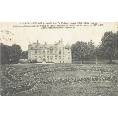 CPA - LORREZ LE BOCAGE - Le Château Façade Ouest - Années 1920.