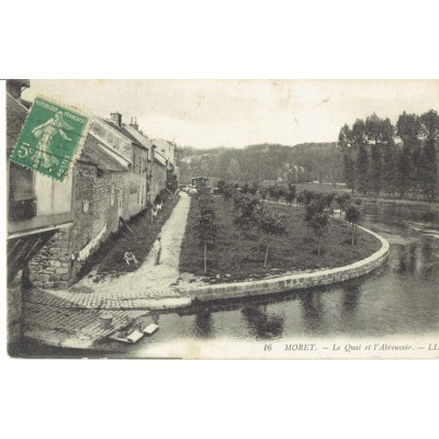 CPA - MORET - Le Quai & L'Abreuvoir - Années 1910.