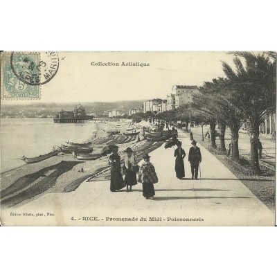 CPA - NICE, PROMENADE DU MIDI, PISSONNERIE, Années 1900.