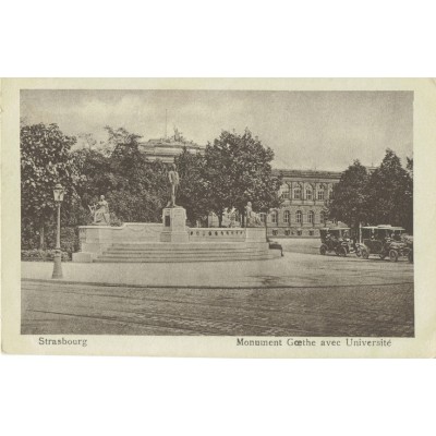 CPA - STRASBOURG - Monument Goethe & Université - Années 1920