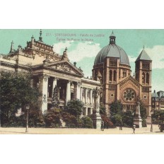 CPA - STRASBOURG - Palais De Justice & Eglise St Pierre Le Jeune - Années 1920