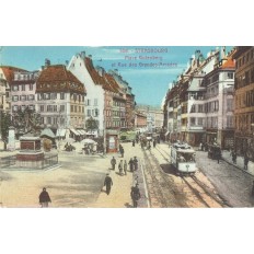 CPA - STRASBOURG - Place Gutenberg & Rue Des Grandes Arcades - Années 1920