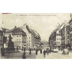 CPA - STRASBOURG - Place Gutenberg & Rue Des Grandes Arcades. - Années 1920