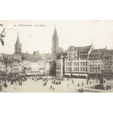 CPA - STRASBOURG - Place Kléber & Cathédrale - Années 1920