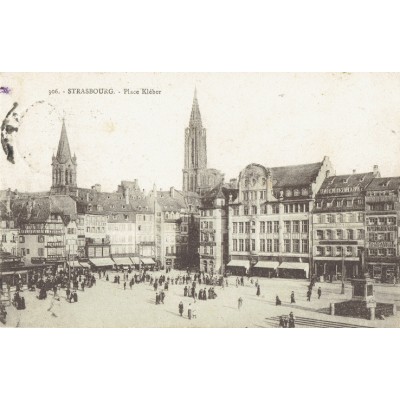 CPA - STRASBOURG - Place Kléber & Cathédrale - Années 1920