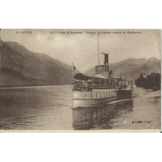 CPA: ANNECY. DUINGT, LE BATEAU VENANT DE BREDANNAZ. Années 1920 .