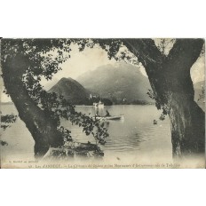 CPA: ANNECY. LE CHATEAU DE DUINGT ET LES MONTAGNES d' ENTREVERNES. Années 1900