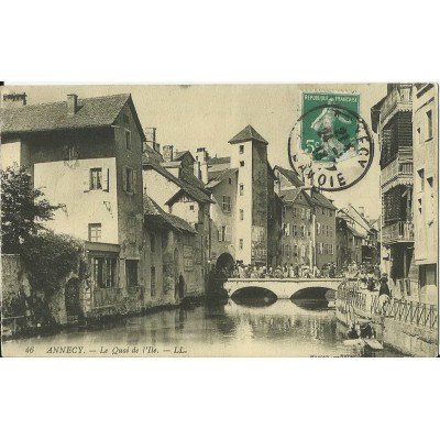 CPA: ANNECY. LE QUAI DE L'ILE. Années 1910.