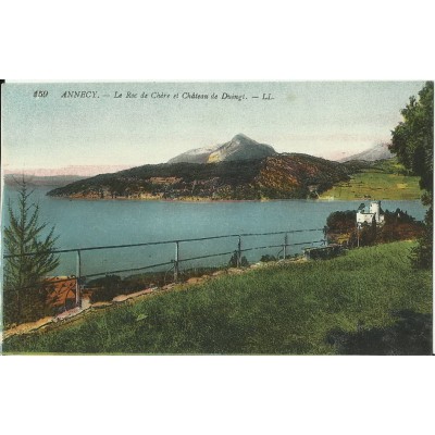 CPA: ANNECY. LE ROC DE CHERE ET CHATEAU DE DUINGT.Années 1910.