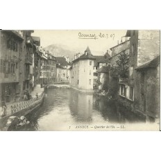 CPA: ANNECY. QUARTIER DE L'ILE. Années 1900. ANIMEE.