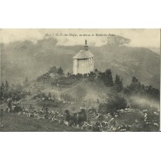 CPA: BRIDES-LES-BAINS. NOTRE-DAME des NEIGES.CHASSEURS ALPINS. Années 1900.