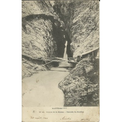 CPA: CASCADE DU SOUFFLET (GORGES DE LA DIOSAZ). Années 1900.