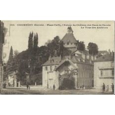 CPA: CHAMBERY, PLACE CAFFE, vers 1910.