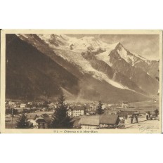 CPA: CHAMONIX . LE MONT-BLANC. UNE VUE DES Années 1920.