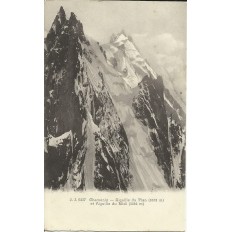 CPA: CHAMONIX, AIGUILLES DU PLAN ET DU MIDI. Années 1910.