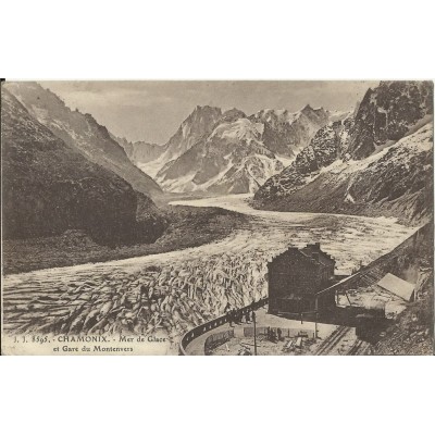 CPA: CHAMONIX, MER DE GLACE ET GARE DE MONTENVERS. Années 1910.