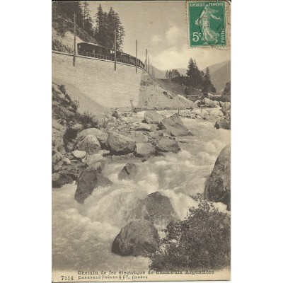 CPA: CHEMIN DE FER ELECTRIQUE DE CHAMONIX à ARGENTIERE, Années 1900