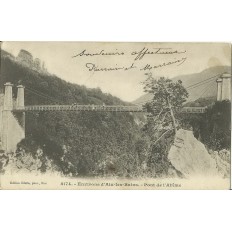 CPA: ENVIRONS D'AIX-LES-BAINS. PONT DE L'ABIME. ANNEES 1900.