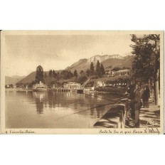 CPA: EVIAN-LES-BAINS. BORDS DU LAC ET QUAI BARON DE BLONAY. Années 1940.