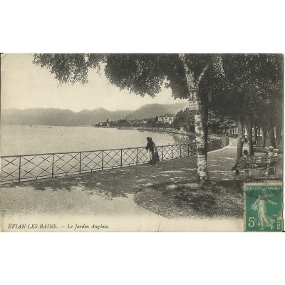 CPA: EVIAN-LES-BAINS. LE JARDIN ANGLAIS. Années 1910.