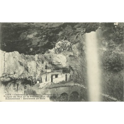 CPA: GORGES DU LOUP, CASCADE COURMES Années 1900.