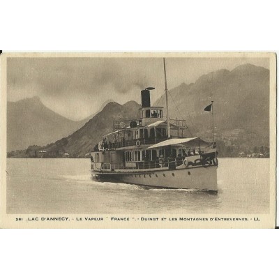 CPA: LAC d' ANNECY. LE VAPEUR FRANCE. Années 1910.