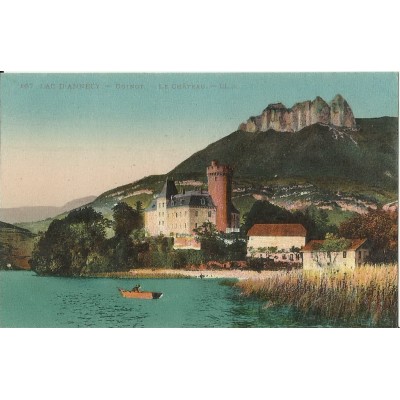 CPA: LAC d'ANNECY. DUINGT. LE CHATEAU. Années 1920 . COULEURS.