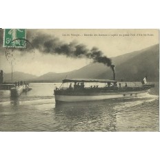 CPA: LAC DU BOURGET, RENTREE DES BATEAUX A AIX-LES-BAINS, Années 1900 .