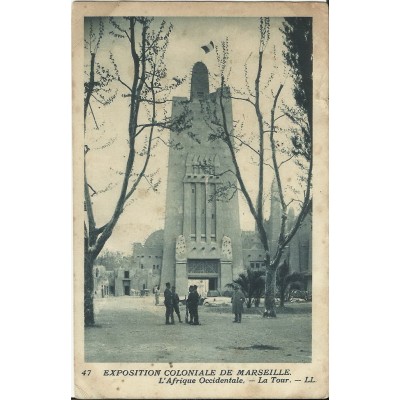 CPA: MARSEILLE, EXPOSITION COLONIALE 1908. TAMPON EXPOSITION.