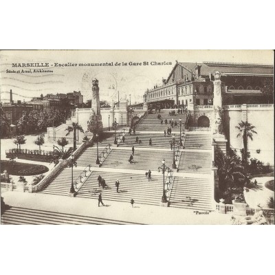 CPA: MARSEILLE, GARE SAINT-CHARLES, ANNEES 1930.