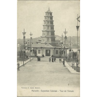 CPA: MARSEILLE, L' EXPOSITION COLONIALE 1906, TOUR DE L'ANNAM