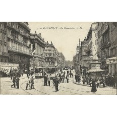 CPA: MARSEILLE, L'ENTREE DE RUE CANNEBIERE , ANNEES 1910.