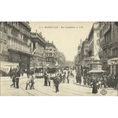 CPA: MARSEILLE, L'ENTREE DE RUE CANNEBIERE , VERS 1900.