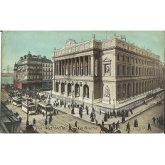 CPA: MARSEILLE, LA BOURSE EN COULEURS, ANNEES 1900.