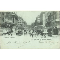 CPA: MARSEILLE, LA CANNEBIERE, PHOTOTYPIE, vers 1900