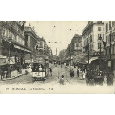 CPA: MARSEILLE, LA CANNEBIERE, VUE DES ANNEES 1910.