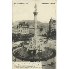 CPA: MARSEILLE, LA FONTAINE CANTINI, ANIMEE, VERS 1900.