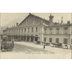 CPA: MARSEILLE, LA GARE, COTE DE L'ARRIVEE. ANNEES 1900.