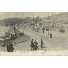 CPA: MARSEILLE, LA PLAGE VUE DU COTE GAUCHE, VERS 1900.