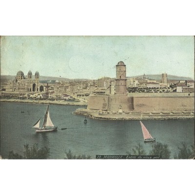 CPA: MARSEILLE, LE'ENTREE du VIEUX PORT, vers 1900.