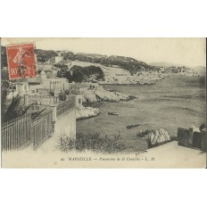 CPA: MARSEILLE, PANORAMA DE LA CORNICHE, VERS 1900