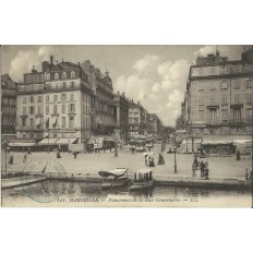 CPA: MARSEILLE, PANORAMA DE LA RUE CANNEBIERE, VERS 1910