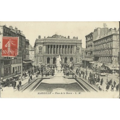 CPA: MARSEILLE, PLACE DE LA BOURSE , VERS 1900