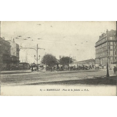 CPA: MARSEILLE, PLACE DE LA JOLIETTE, ANIMATION. ANNEES 1900