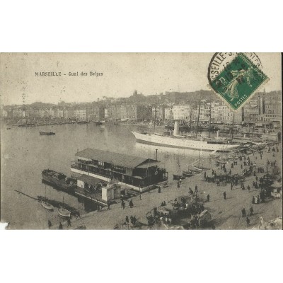 CPA: MARSEILLE, QUAI DES BELGES. LES ANNEES 1910