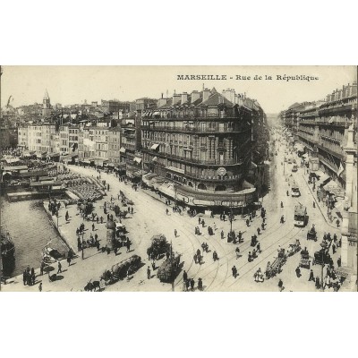 CPA: MARSEILLE, RUE DE LA REPUBLIQUE, ANNEES 1910