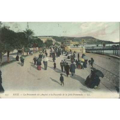 CPA: NICE, LA PROMENADE DES ANGLAIS, LA PASSERELLE, Années 1900.