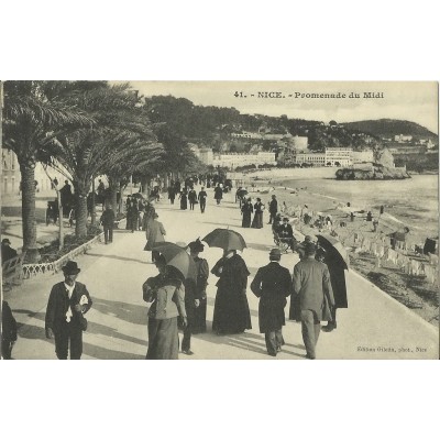 CPA: NICE, PROMENADE DU MIDI. Années 1910.