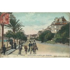 CPA: NICE, PROMENADE ET HOTEL DES ANGLAIS, Années 1900.