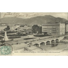 CPA: NICE. LES NOUVEAUX JARDINS, vue prise de la Jetée-Promenade. Années 1900.